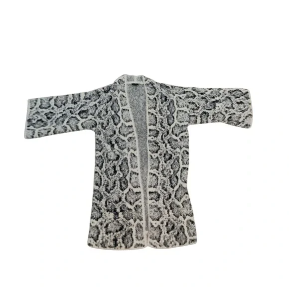 Coco + Carmen Fuzzy Animal Print Long Cardigan Sweater Fall Winter Cozy S / M‎ - Picture 2 of 11